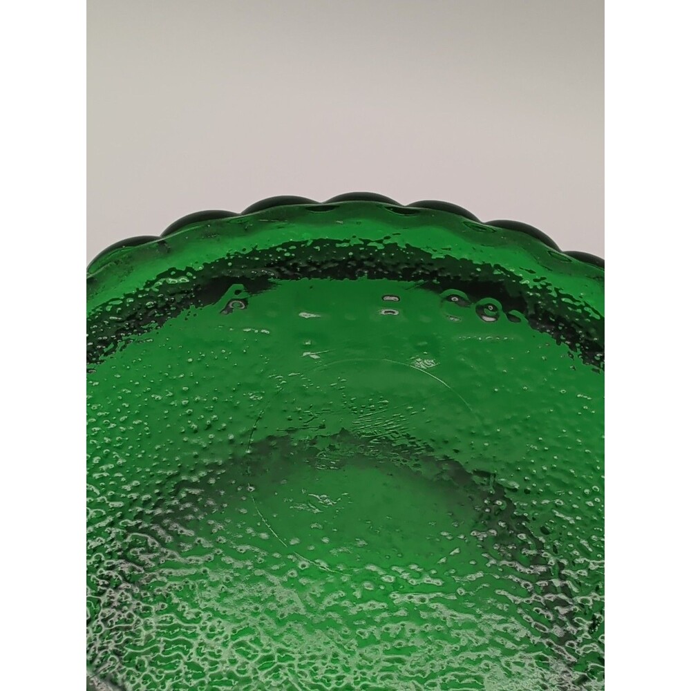 A.L.R. Co Ribbed Oval Vase Planter Emerald Green Depression Glass R-18 Vintage - Picture 4 of 6